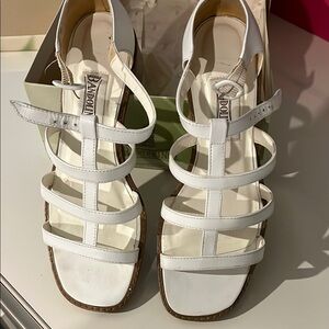 Bandolino White Strappy Leather Sandals for Women